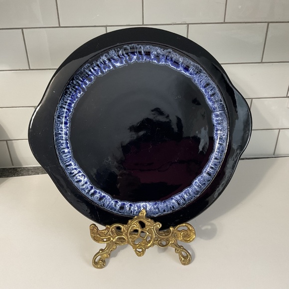 VTG Large Blue Mountain Pottery Cobalt Blue Granite Platter Underplate - Picture 5 of 6